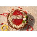 Dárkový košík s 1 glycerinovým mýdlem - vůně borůvka