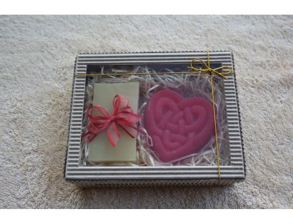 Srdce a olivové mýdlo v krabičce