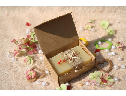 Přírodní olivové mýdlo s konopným olejem v krabičce