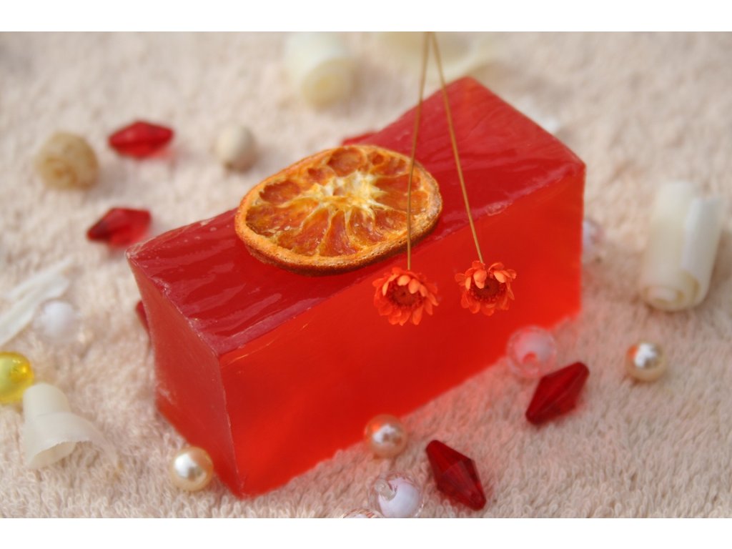 Glycerinové mýdlo krájené - vůně pomeranč