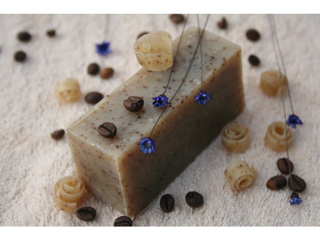 Olivové mýdlo krájené - káva