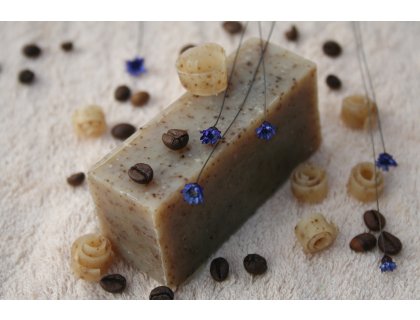 Olivové mýdlo krájené - káva