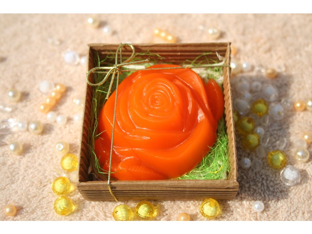 Růže v krabičce-oranžová(KRR-oranž)